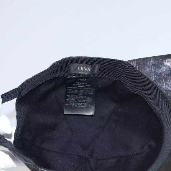 FENDI Zucca Canvas Cap Black Brown Auth main image 11
